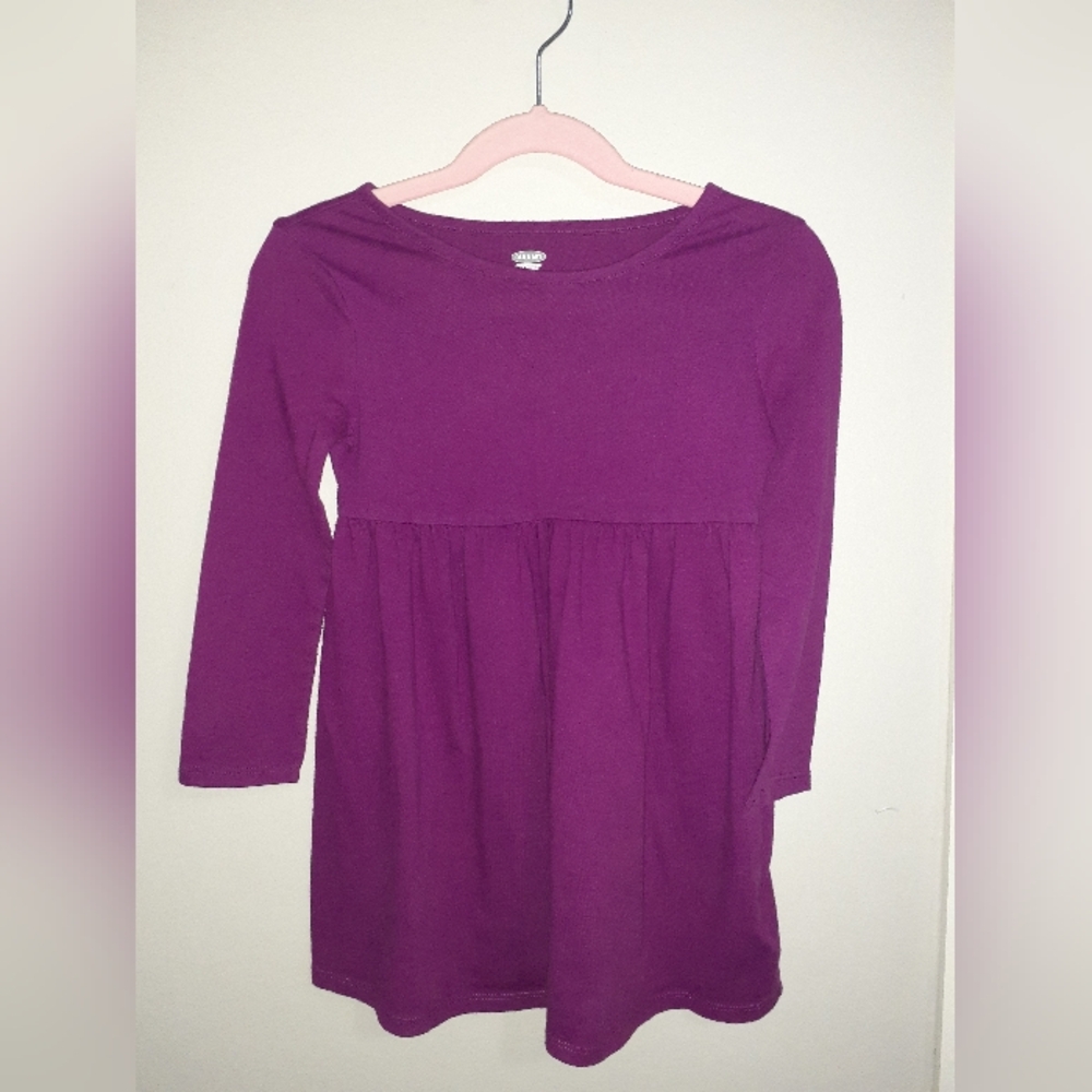 Old Navy L/S Fit & Flare Plum Colored Dress (Size:4T)